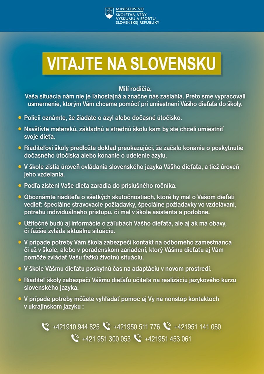 Vitajte na Slovensku - po slovensky - otvorí sa v novom okne