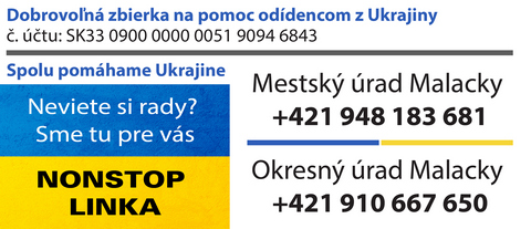 Pomoc pre Ukrajincov - Nonstop linka Malacky